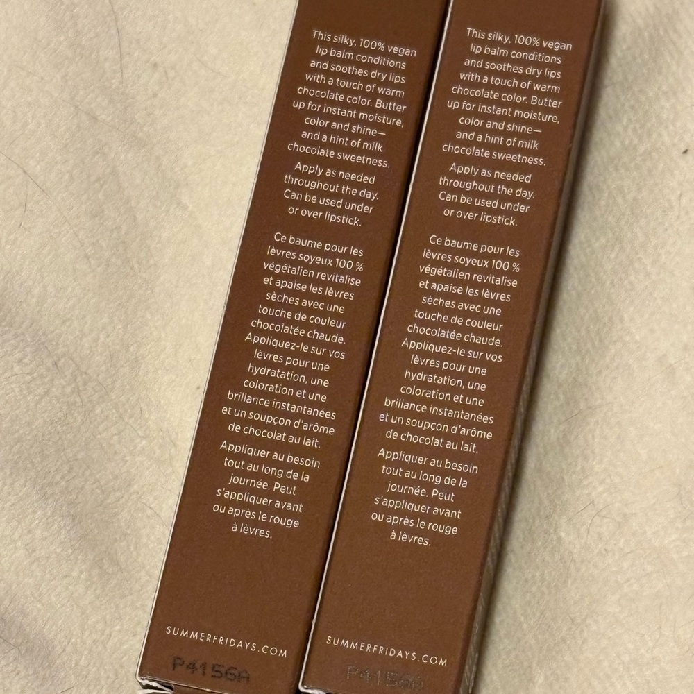 TWO Brand New Hot Cocoa Lip Butter Balm Summer Fridays - Picture 3 of 3